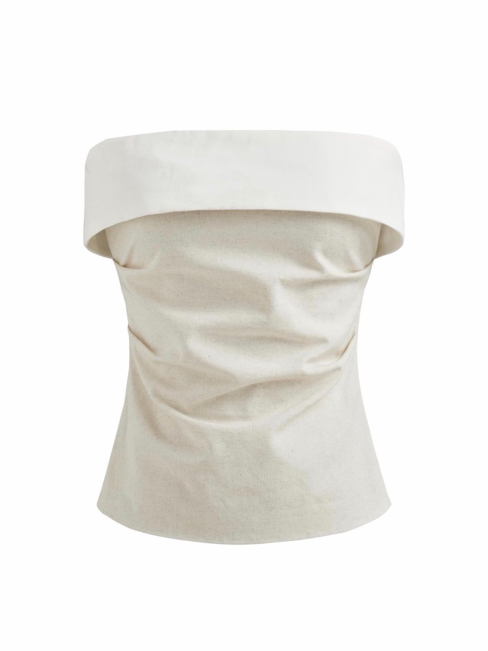 Cider Cream Bardot Foldover Strapless Top